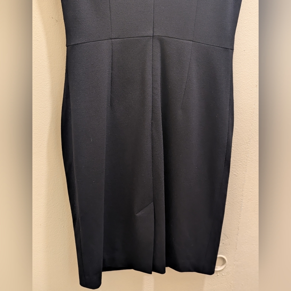 Trina Turk Black Brigadier Dress Ponte Sheath Sleeveless Round Neckline- M - Picture 7 of 16